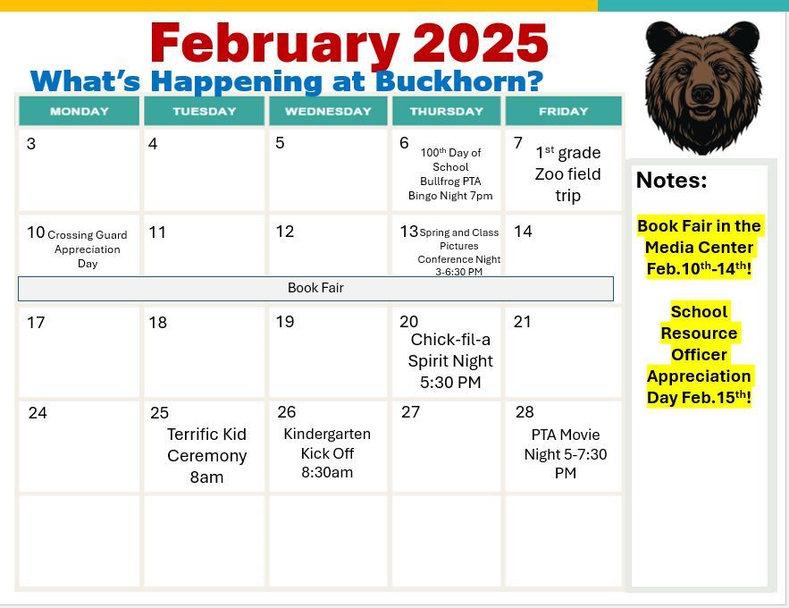  February Calendar